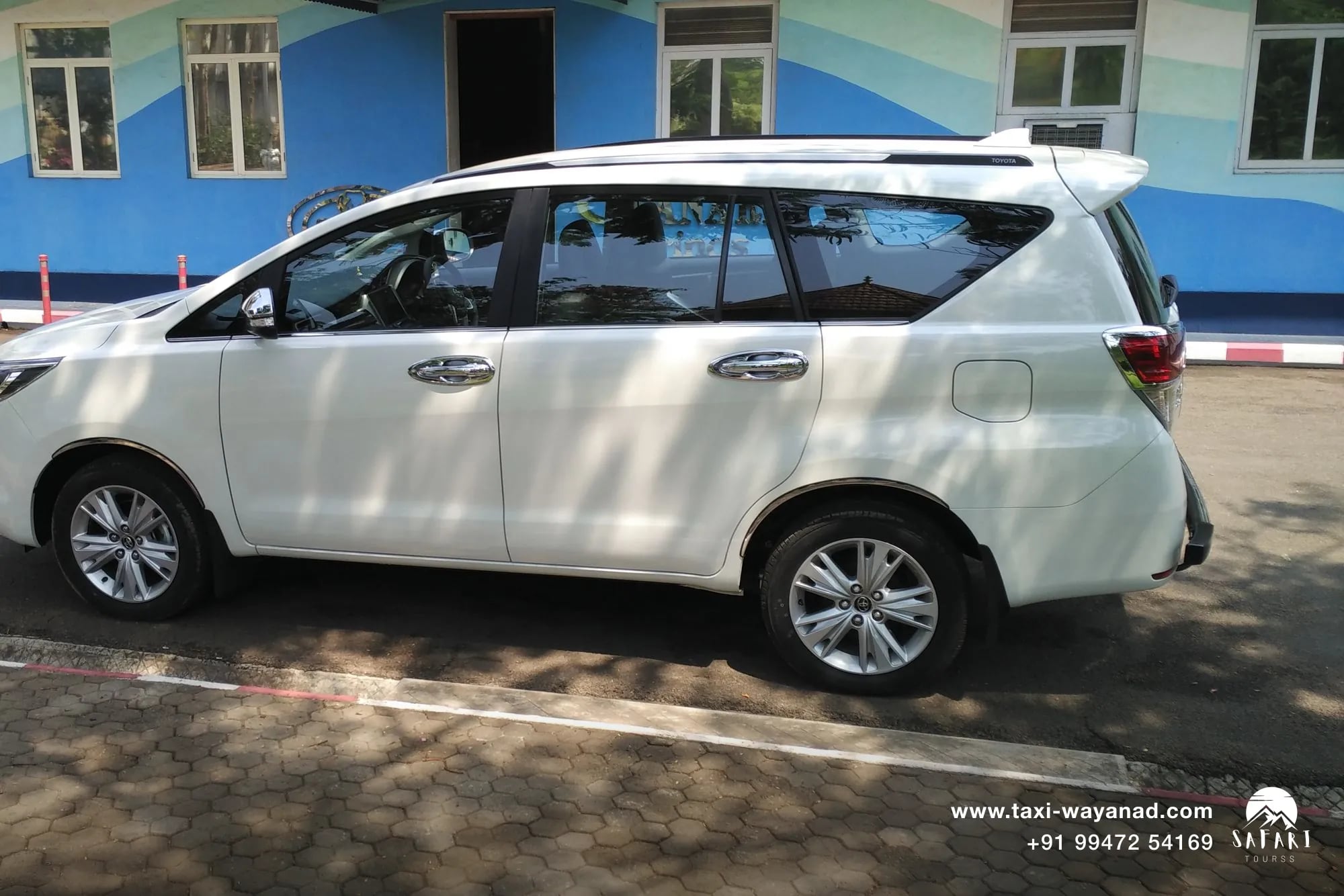 Toyota Innova Crysta SUV taxi, the cab most Wayanad family trips book for a day of sightseeing