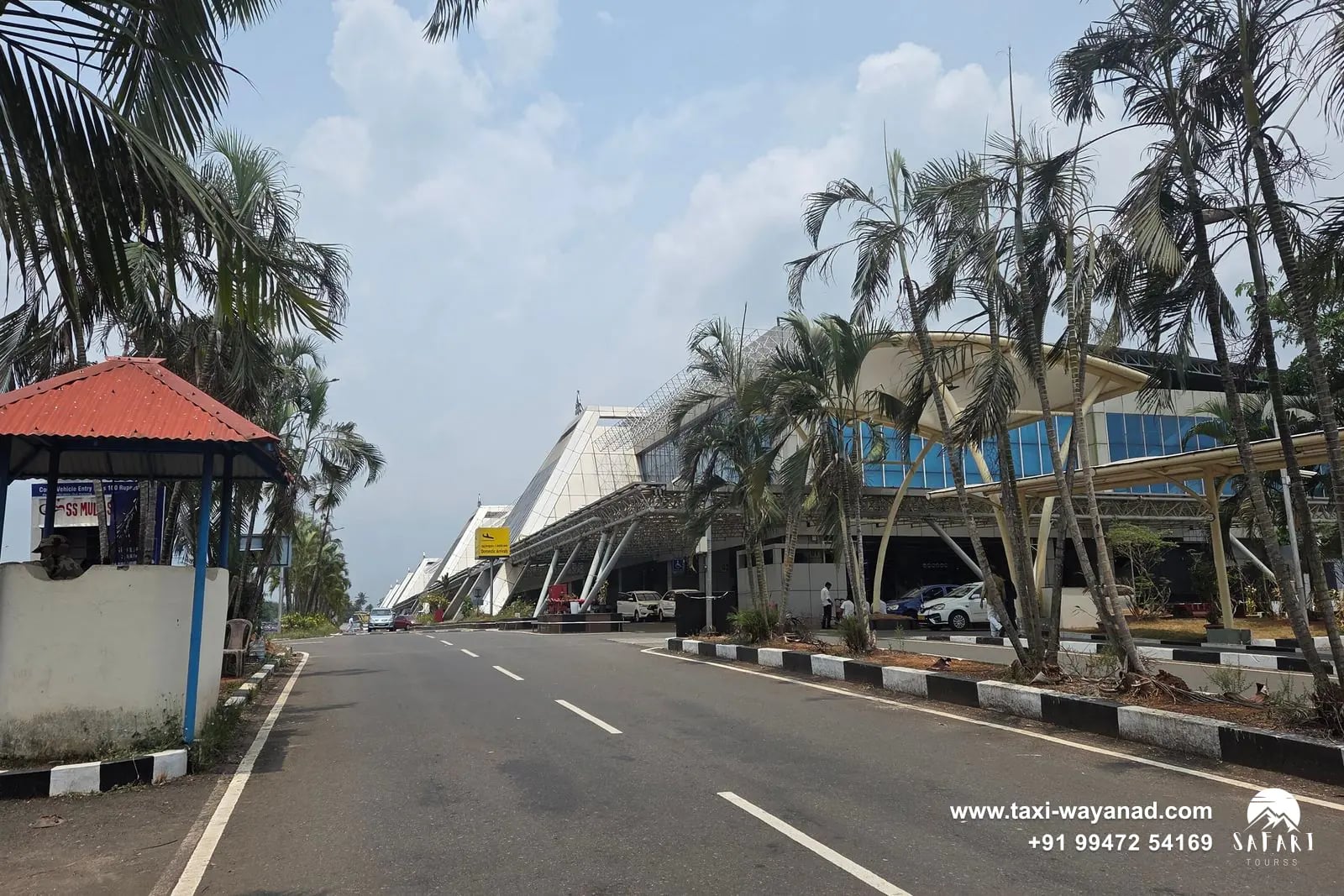 Approach road to Calicut International Airport at Karipur, the main airport for Wayanad